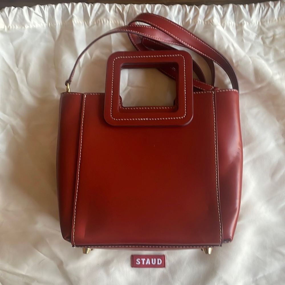 Staud Shirley Mini Leather Tote Bag